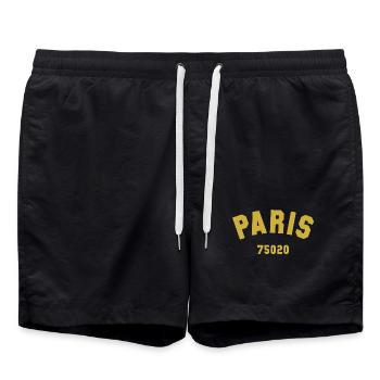 20e arrondissement de PARIS - Short de bain - noir - Devant - AI Model Male 185 light (185cm)