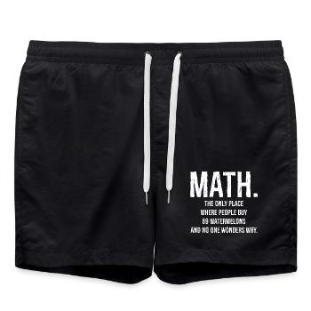 Mathe ist der einzige Ort, der lustig ist - Badeshorts - Schwarz - Vorne - AI Model Male 185 light (185cm)