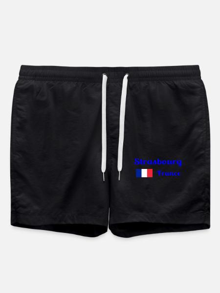 Strasbourg France- Stylish prints - Swim Trunks - black