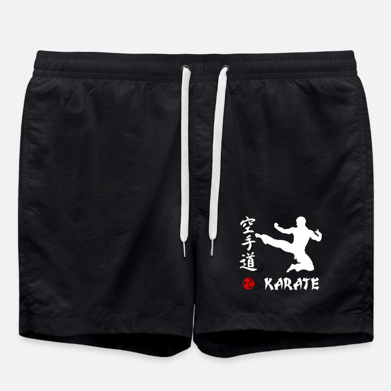 Karate white - Swim Trunks - black