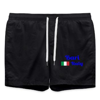 Bari Italia - Stilvolle Drucke - Badeshorts - Schwarz - Vorne - AI Model Male 185 light (185cm)