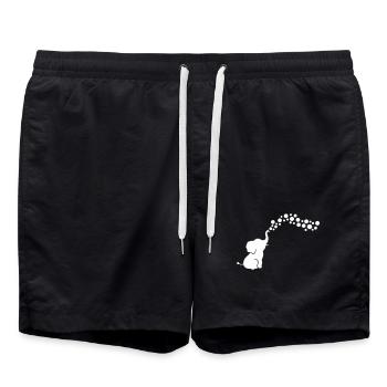 Verspielter Elefant, der Blasen bläst - Badeshorts - Schwarz - Vorne - AI Model Male 185 light (185cm)