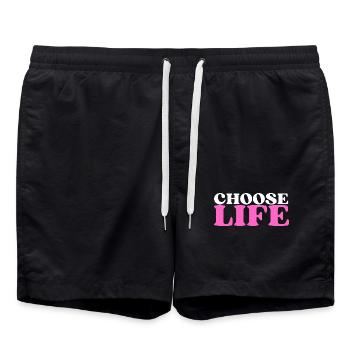 Choose Life - Statement fürs Leben! Was wählst du? - Badeshorts - Schwarz - Vorne - AI Model Male 185 light (185cm)