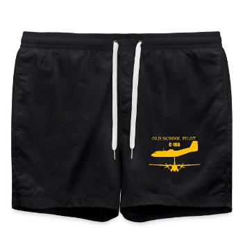 Pilote à l’ancienne C-160 - Short de bain - noir - Devant - AI Model Male 185 light (185cm)
