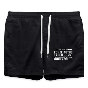 Echte Autos haben Durst keine Ladezeit - Badeshorts - Schwarz - Vorne - AI Model Male 185 light (185cm)