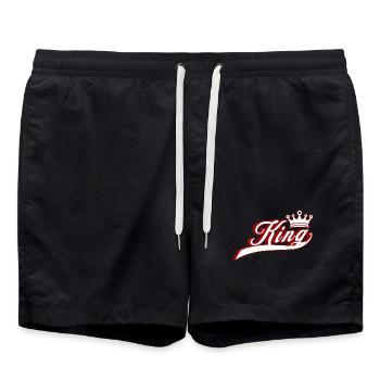 Couronne de couple Roi Reine - Short de bain - noir - Devant - AI Model Male 185 light (185cm)