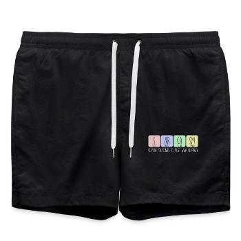 Éléments centraux pour faire face à la bêtise - Short de bain - noir - Devant - AI Model Male 185 light (185cm)
