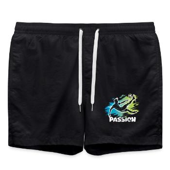 Passion – Fußball-Design für echte Kicker - Badeshorts - Schwarz - Vorne - AI Model Male 185 light (185cm)