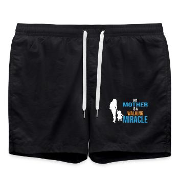 My mother is a walking miracle-Mutter das Wunder - Badeshorts - Schwarz - Vorne - AI Model Male 185 light (185cm)