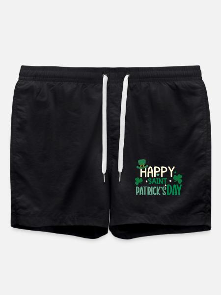 Happy St patrick's day - Swim Trunks - black