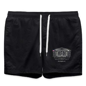 Washington D.C., National portrait gallery, USA - Badeshorts - Schwarz - Vorne - AI Model Male 185 light (185cm)