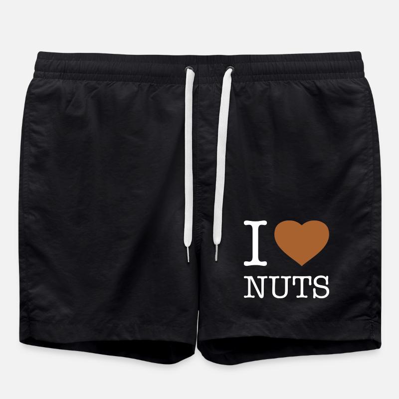 I LOVE NUTS - Swim Trunks - black