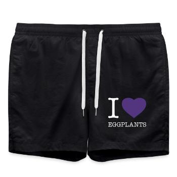 J’ADORE LES AUBERGINES - Short de bain - noir - Devant - AI Model Male 185 light (185cm)