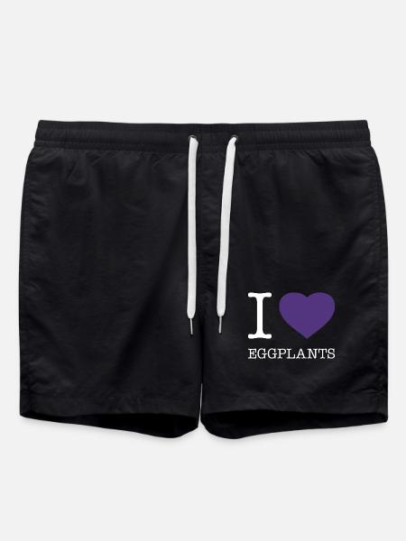I LOVE EGGPLANTS - Swim Trunks - black