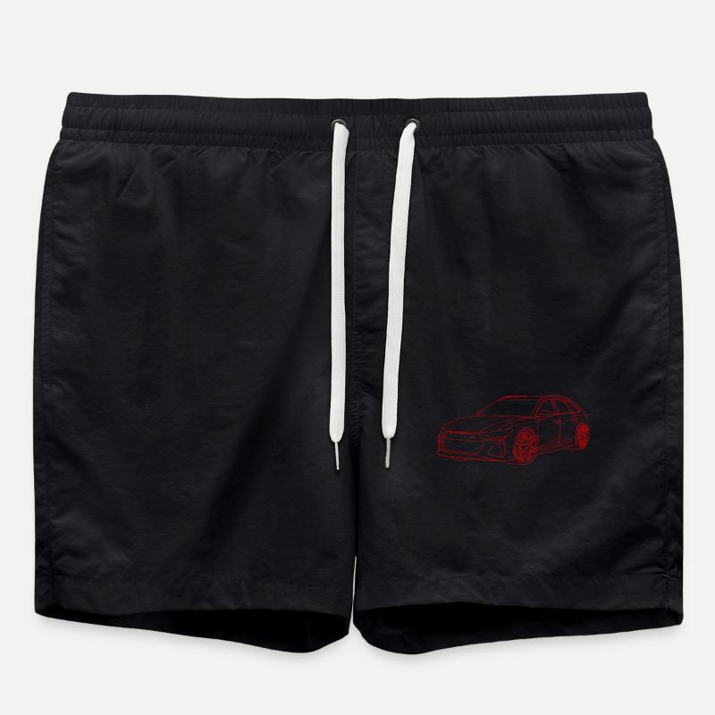 Auto outline red - Swim Trunks - black