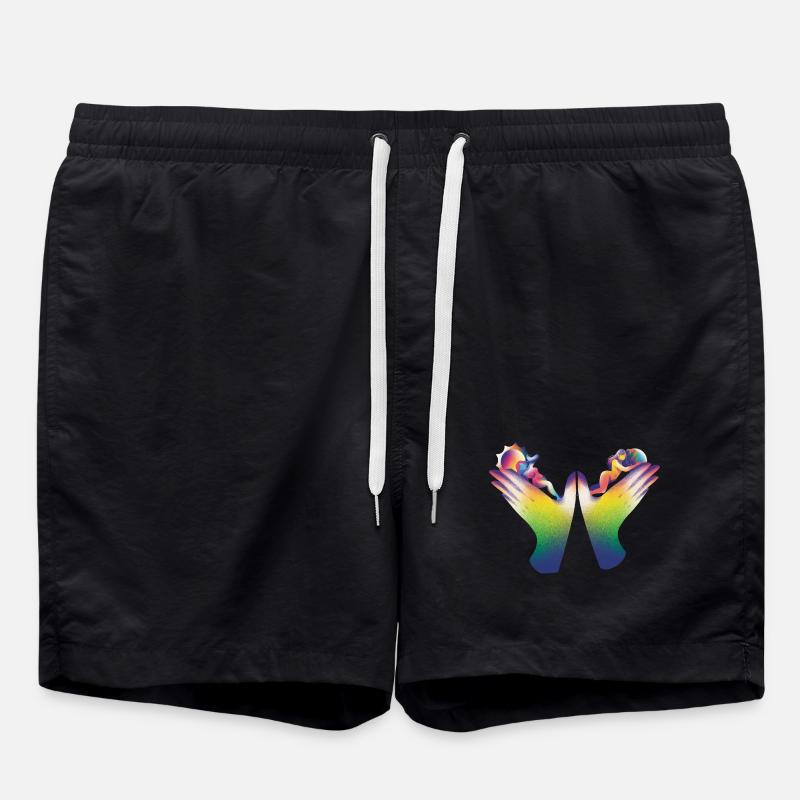 Rainbow Hands of Care - Swim Trunks - black