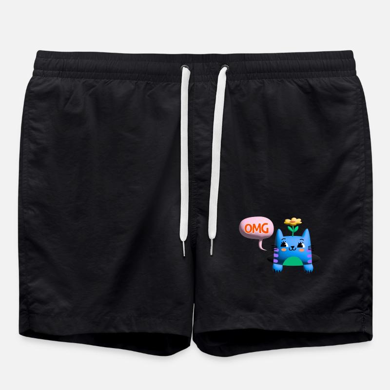 OMG chat mignon bulle 3d - Short de bain - noir