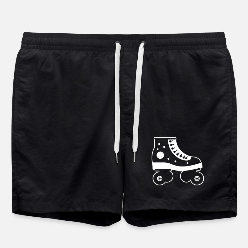 Roller Skates Cartoon Style - Swim Trunks - black