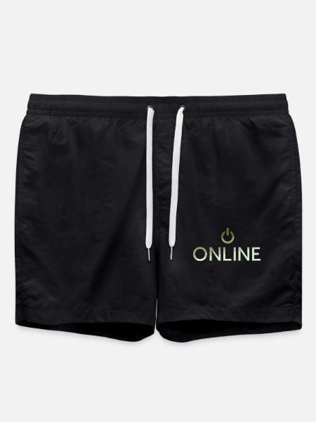 online lettering - On Button active - Swim Trunks - black
