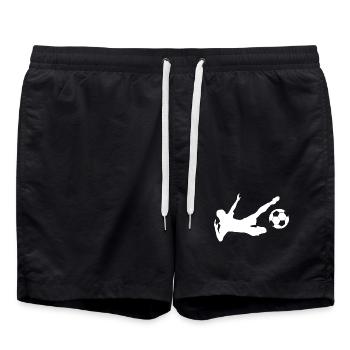 Silhouette minimaliste joueur de football - Short de bain - noir - Devant - AI Model Male 185 light (185cm)
