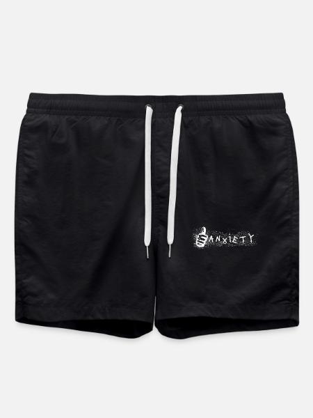 Anxiety Thumbs Up Ironic Mental Health Design. - Swim Trunks - black