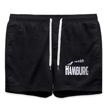 Hamburg Möwe & Moin Design - Badeshorts - Schwarz - Vorne - AI Model Male 185 light (185cm)