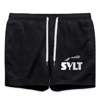 Sylt Möwe & Moin Design - Badeshorts - Schwarz - Vorne - AI Model Male 185 light (185cm)