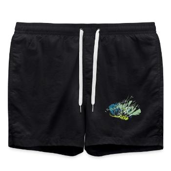 RIKELS Design: Radfahrer 2025 - Badeshorts - Schwarz - Vorne - AI Model Male 185 light (185cm)