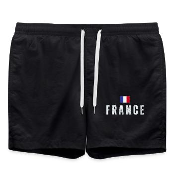 Flag of France, French pride - Swim Trunks - black - Front - AI Model Male 185 light (185cm)