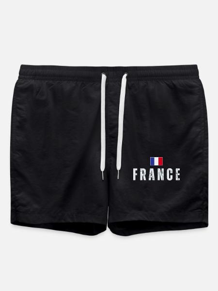 Flag of France, French pride - Swim Trunks - black