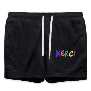 MERCI. MAÎTRESSE. MAÎTRE. MERCI MAÎTRESSE - Short de bain - noir - Devant - AI Model Male 185 light (185cm)