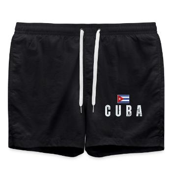Drapeau cubain, j’adore Cuba - Short de bain - noir - Devant - AI Model Male 185 light (185cm)