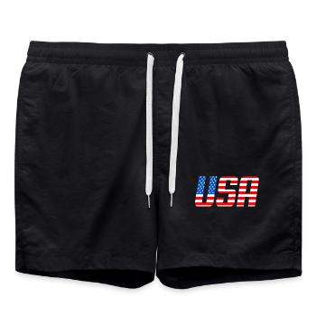 USA-Flagge der Sterne und Streifen - Badeshorts - Schwarz - Vorne - AI Model Male 185 light (185cm)