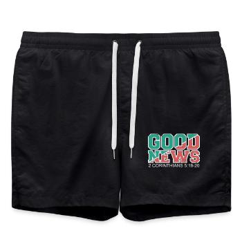 BONNES NOUVELLES Verset biblique Évangile - Short de bain - noir - Devant - AI Model Male 185 light (185cm)