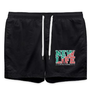 NOUVELLE VIE Verset biblique Proverbe - Short de bain - noir - Devant - AI Model Male 185 light (185cm)