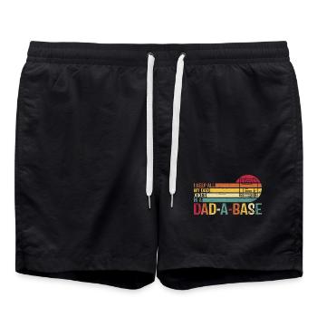 Retro Auto Papa Witz T-Shirt Design - Badeshorts - Schwarz - Vorne - AI Model Male 185 light (185cm)