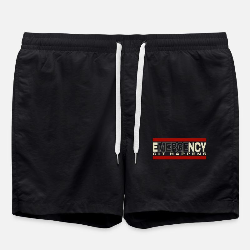 Nerd geek emergency git happens - Swim Trunks - black