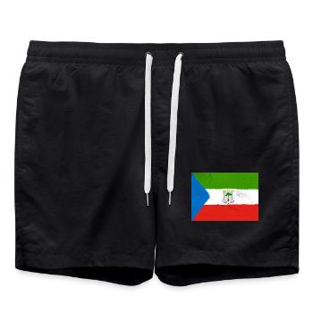 Flagge von Äquatorialguinea – Tropische Identität - Badeshorts - Schwarz - Vorne - AI Model Male 185 light (185cm)