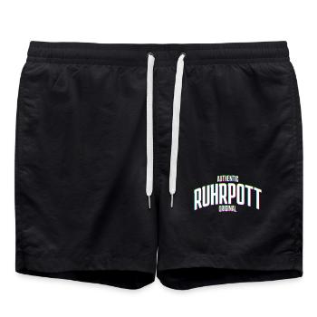 Ruhrgebiet Ruhrpott Original Glitch effekt - Badeshorts - Schwarz - Vorne - AI Model Male 185 light (185cm)