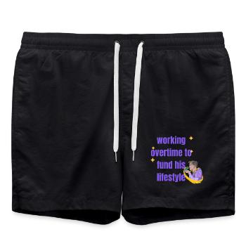 my bfs taste aint cheap - Swim Trunks - black - Front - AI Model Male 185 light (185cm)
