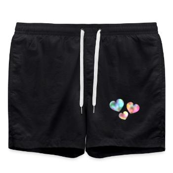 MISTRESS. HEART. MASTER. THANK YOU. THANK YOU MISTRESS. - Swim Trunks - black - Front - AI Model Male 185 light (185cm)