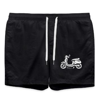 Illustration de scooter électrique - E conducteur de cyclomoteur - Short de bain - noir - Devant - AI Model Male 185 light (185cm)