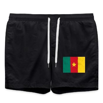 Flag of Cameroon - Swim Trunks - black - Front - AI Model Male 185 light (185cm)