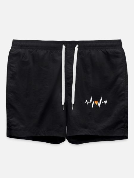 Pizza heartbeat - Swim Trunks - black