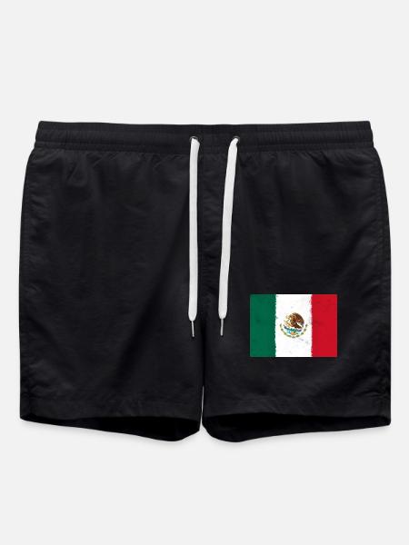 Flag of Mexico - Swim Trunks - black