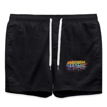 Grundschule Level Complete Graffiti Abschlussshirt - Badeshorts - Schwarz - Vorne - AI Model Male 185 light (185cm)
