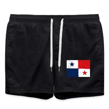 Flagge von Panama - Badeshorts - Schwarz - Vorne - AI Model Male 185 light (185cm)
