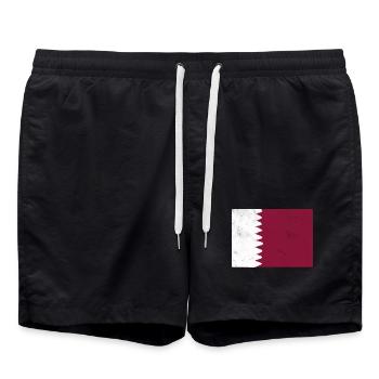 Drapeau du Qatar - Short de bain - noir - Devant - AI Model Male 185 light (185cm)