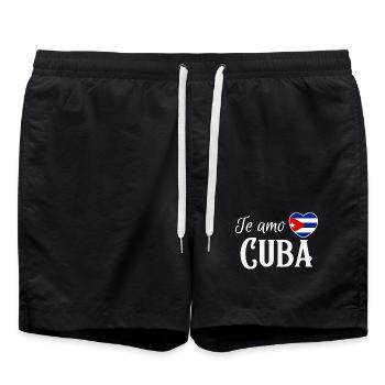 I love Cuba, made in Cuba - Swim Trunks - black - Front - AI Model Male 185 light (185cm)