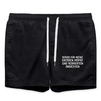 Sorry für meine grossen Möpse und korrekten ... - Badeshorts - Schwarz - Vorne - AI Model Male 185 light (185cm)